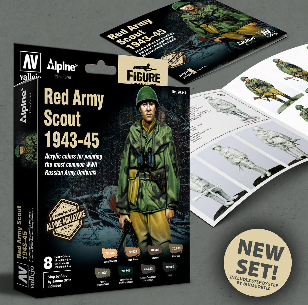 Vallejo 1/35 Red Army Scout Figure, Paint & Steps 70248